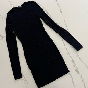 Pretty Little Things Black Ribbed Longsleeve Dress